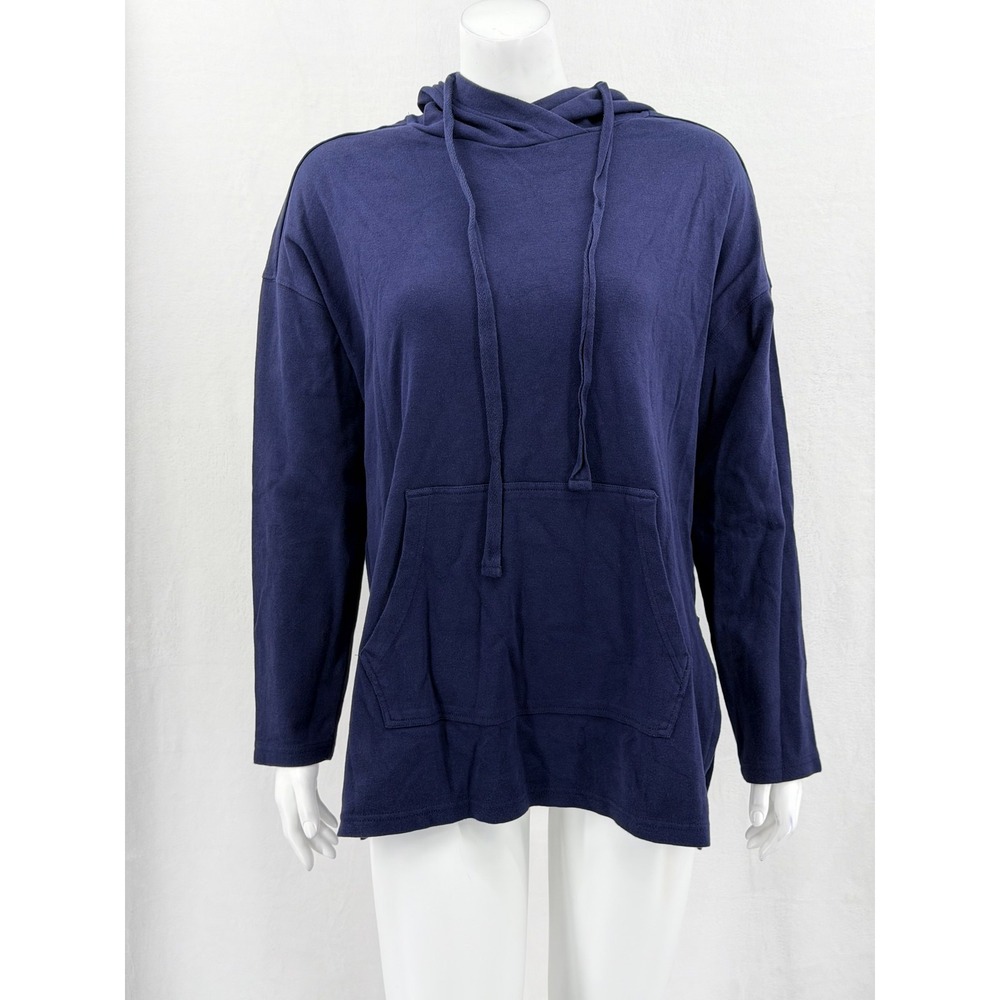 Pact Hoodie Women XL Navy Split Hem Organic Cotton Casual Lounge Everyday Travel